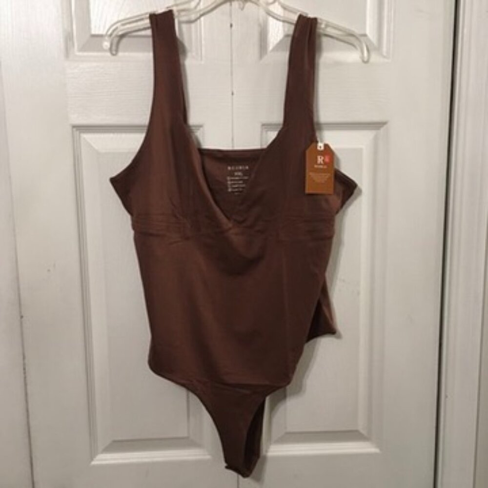 REORIA Brown Tank Bodysuit